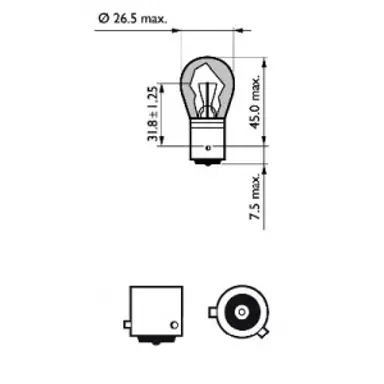 LAMP. PY21W  ECOVISION 12V21W BAU15