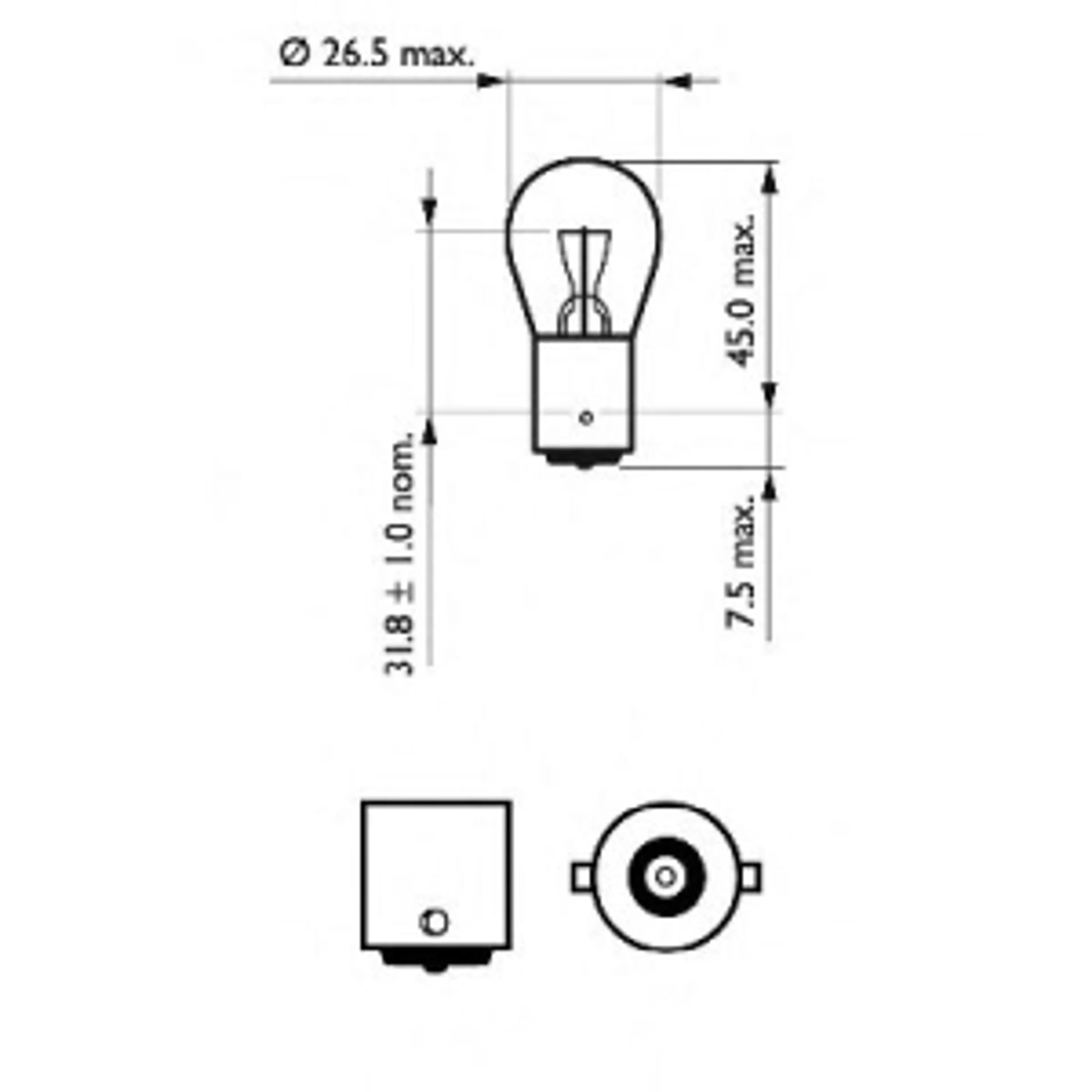 LAMPARA P21W STANDARD 12V21W BA15S