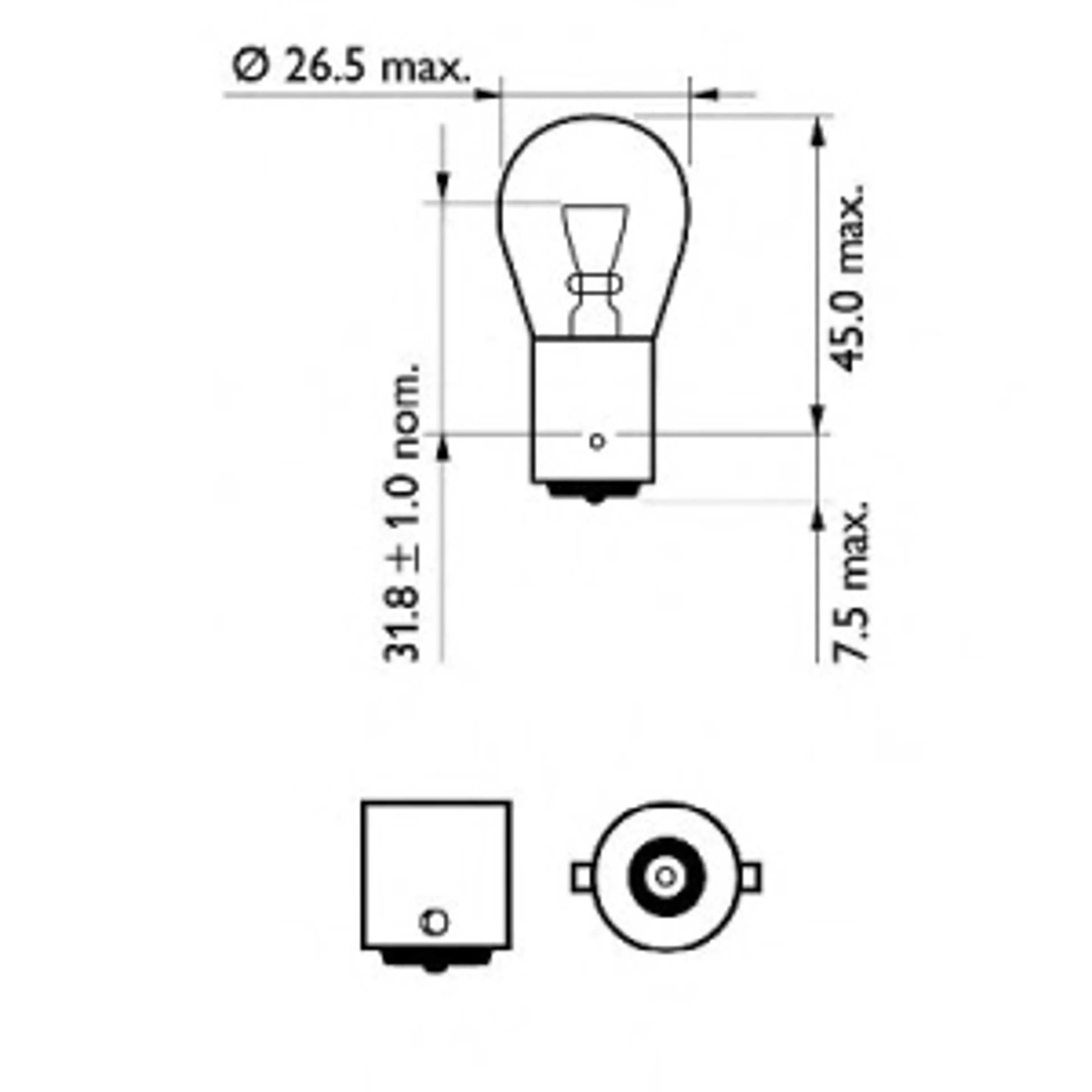 LAMPARA P21W VISIONPLUS 12V21W BA15