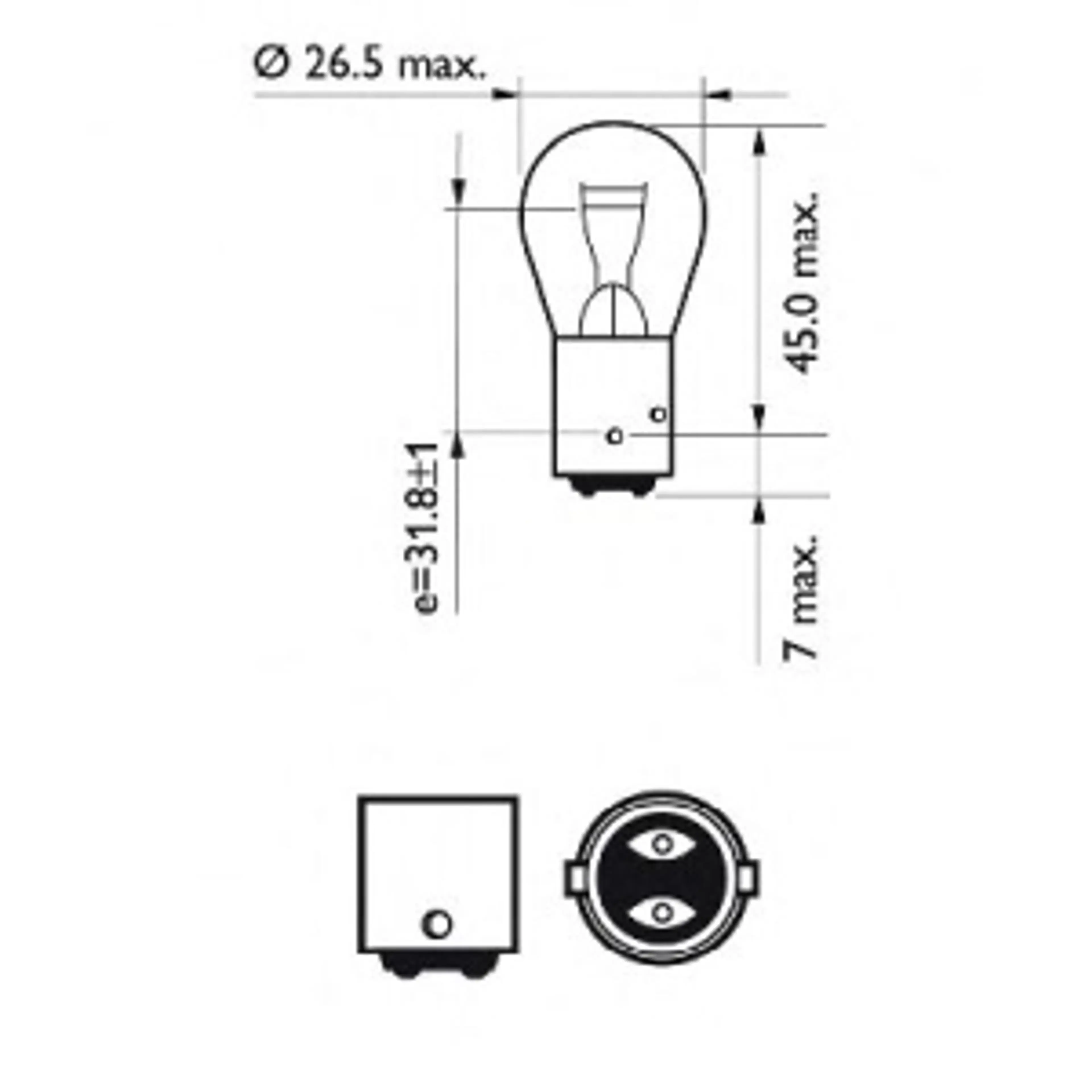 LAMPARA P21/4W STANDARD 12V4W BAZ15