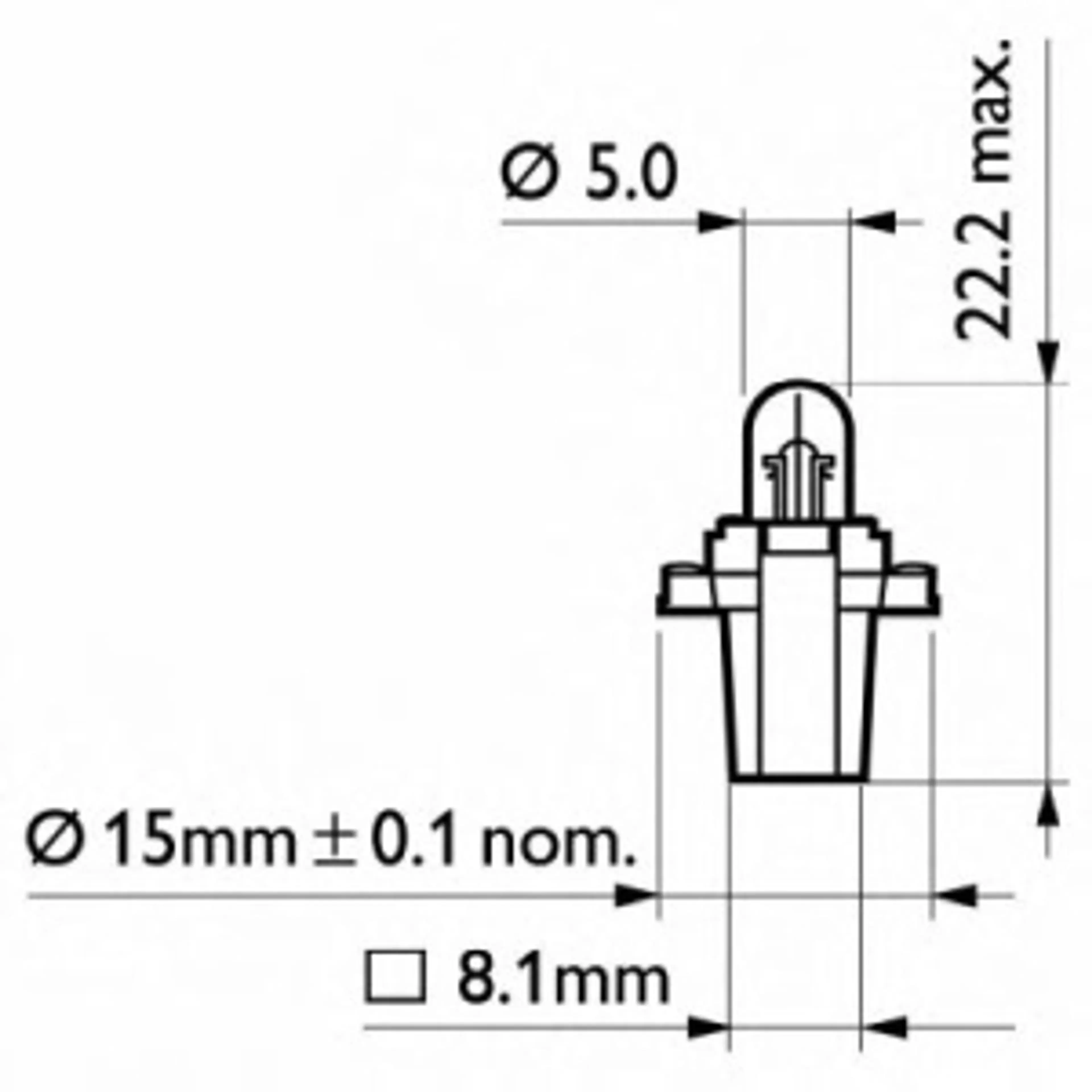 LAMP. BAX 8,3S/1,35 BLACK STAND.