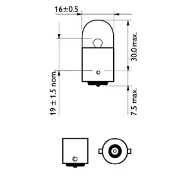 LAMPARA R10W STANDARD 12V10W BA15S