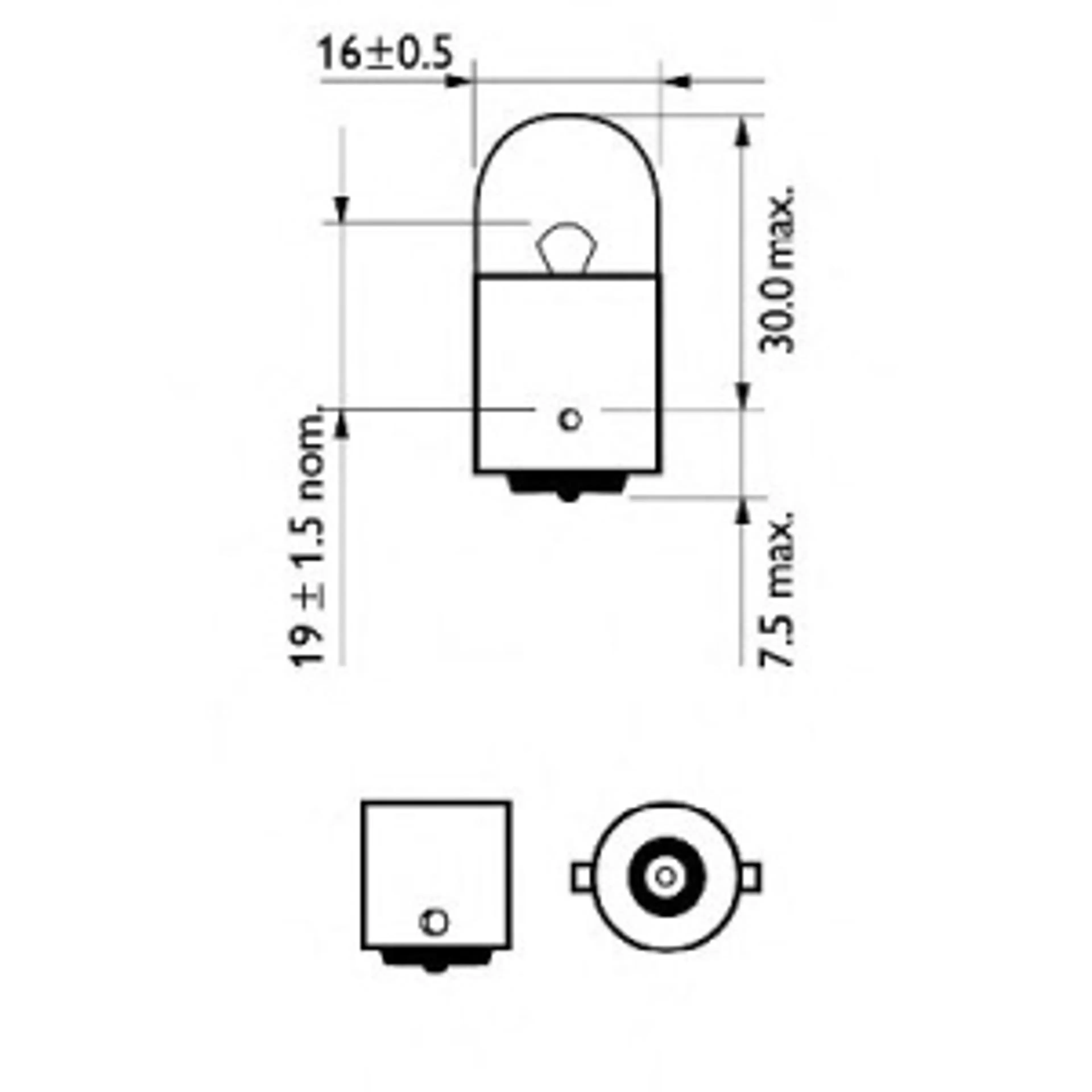 LAMPARA R10W STANDARD 12V10W BA15S