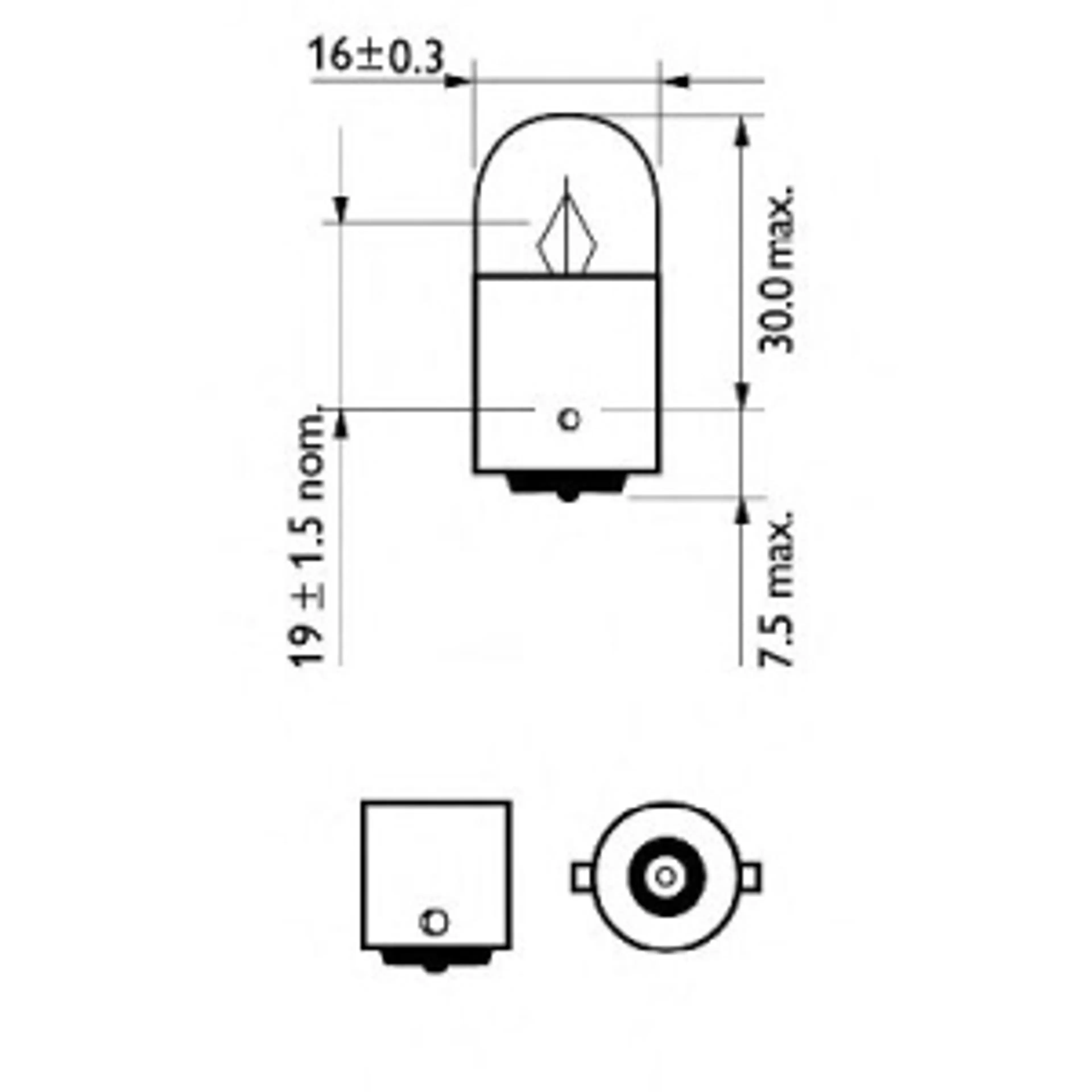 LAMP. R5W BA15S STANDARD 12V5W BA15