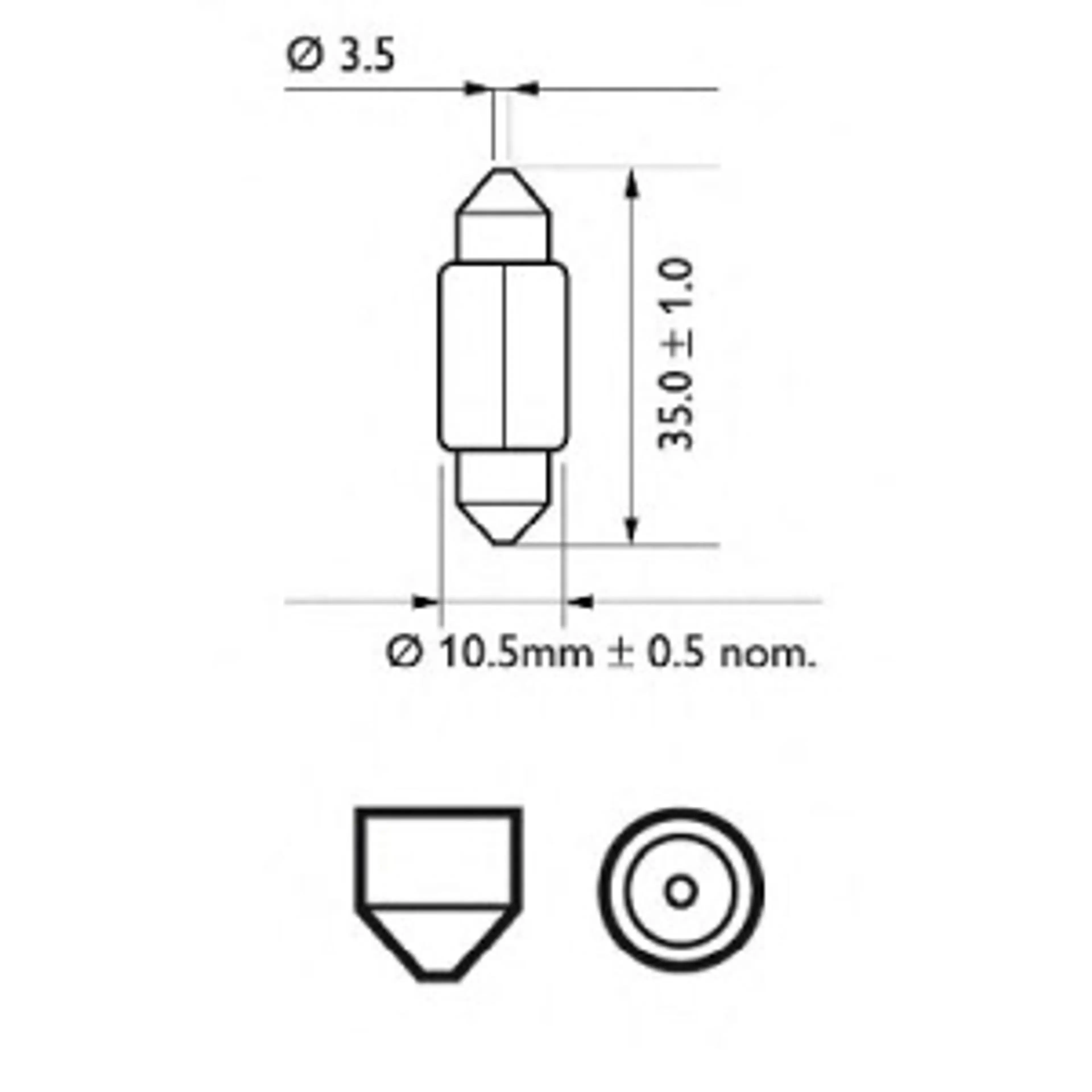 LAMP. FESTOON C5W STAND. 12V5W SV8,