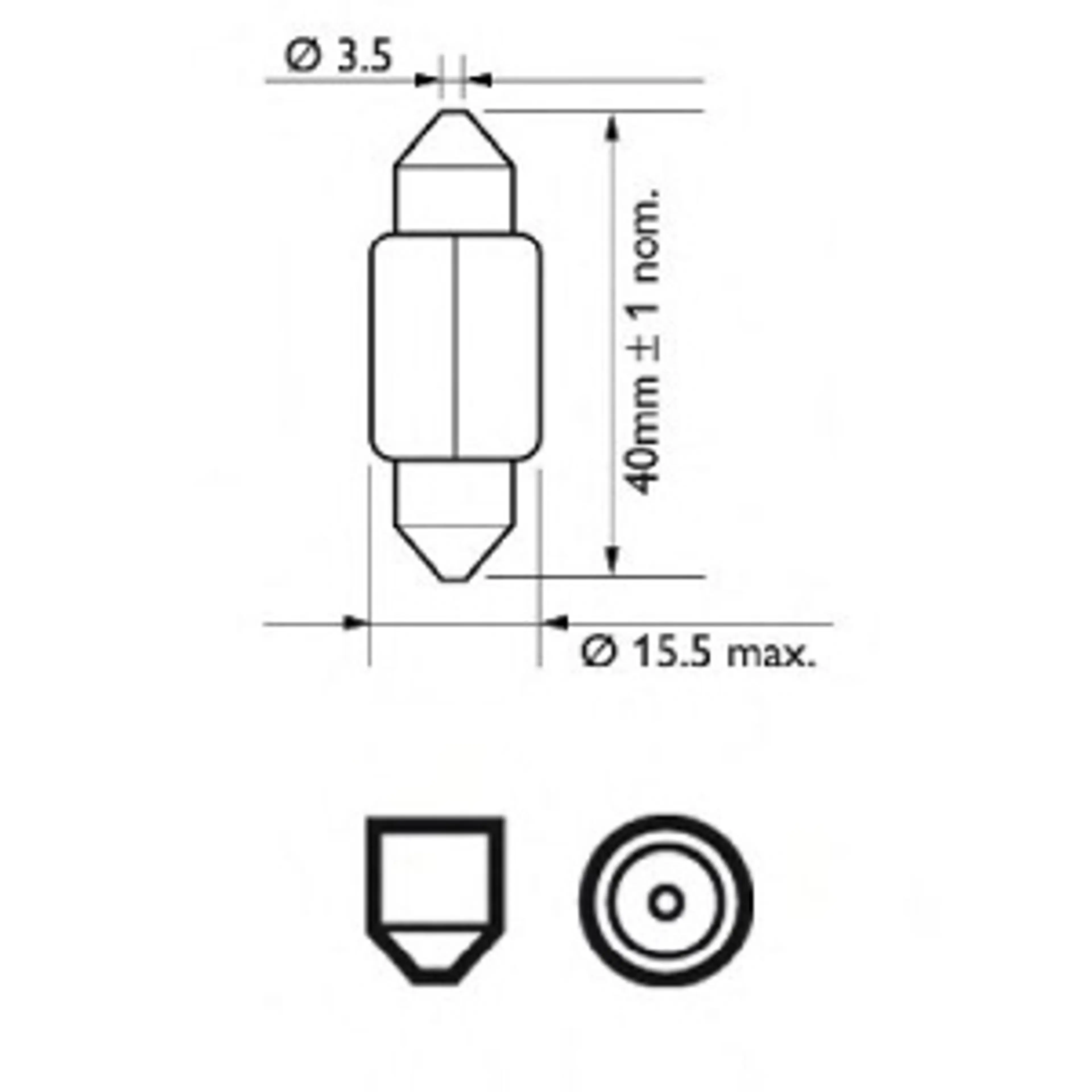 LAMP. FESTOON T15X43  12V15W SV8,5