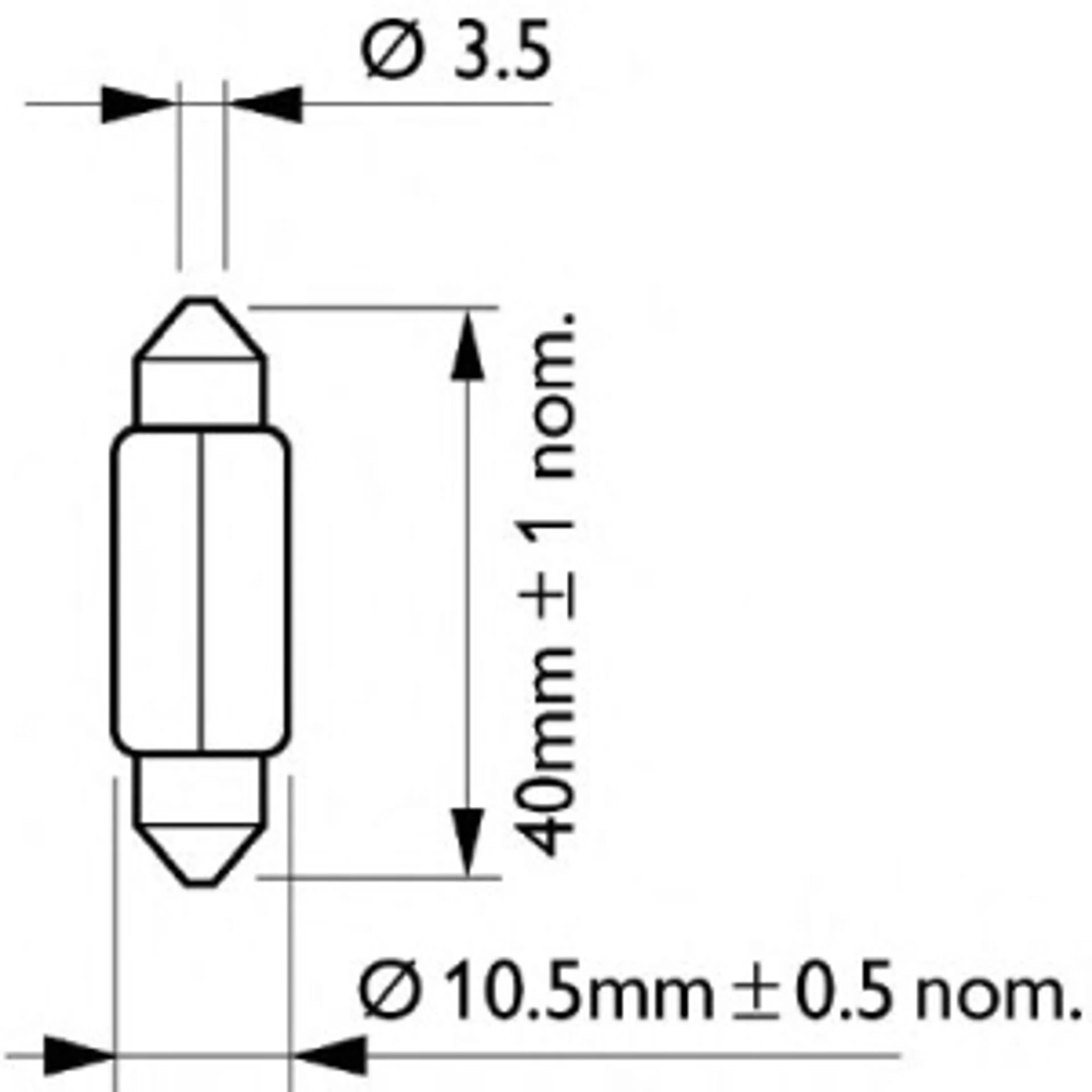 LAMP. FESTOON T10,5X43  12V10W SV8,