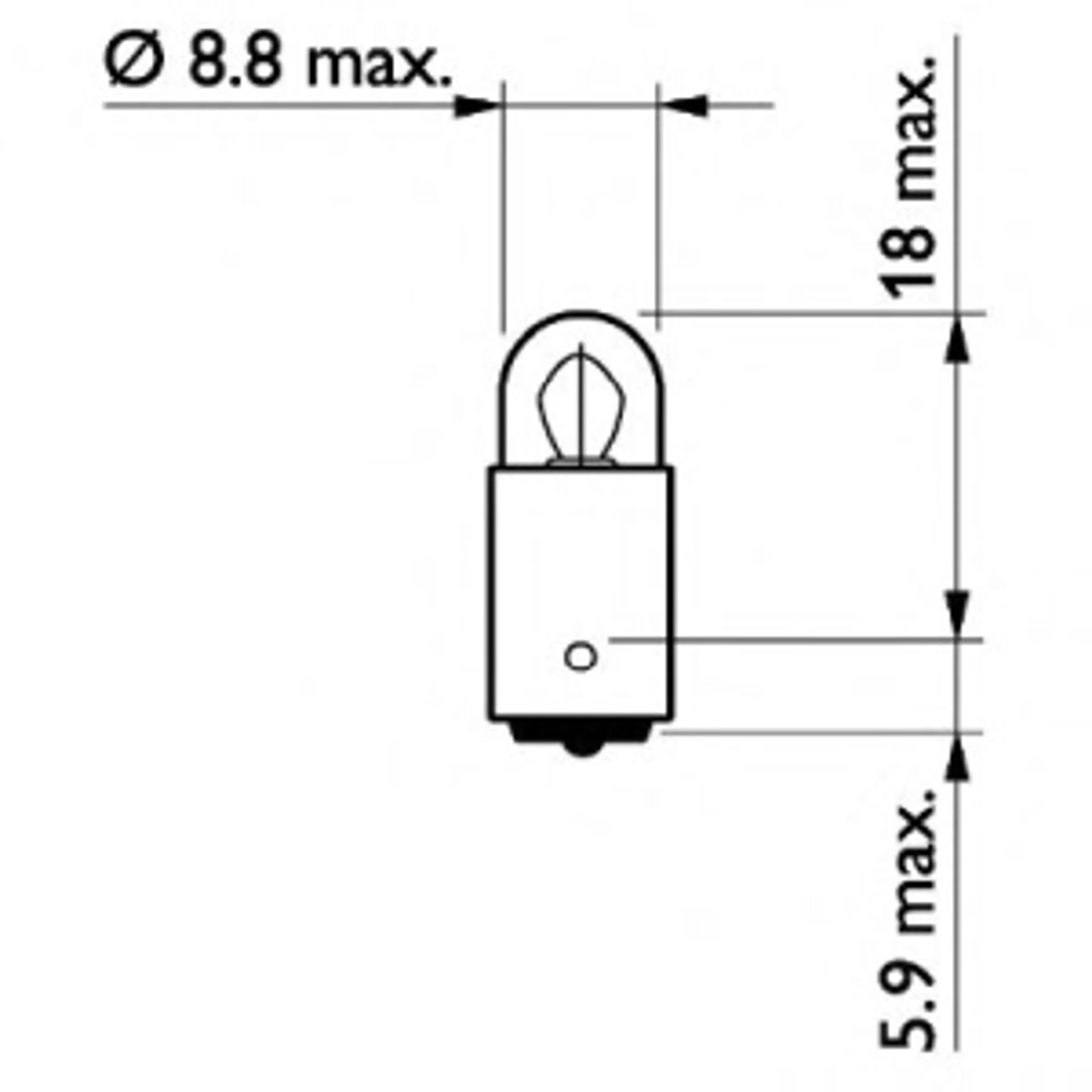 LAMPARA T3W STANDARD 12V3W BA9S