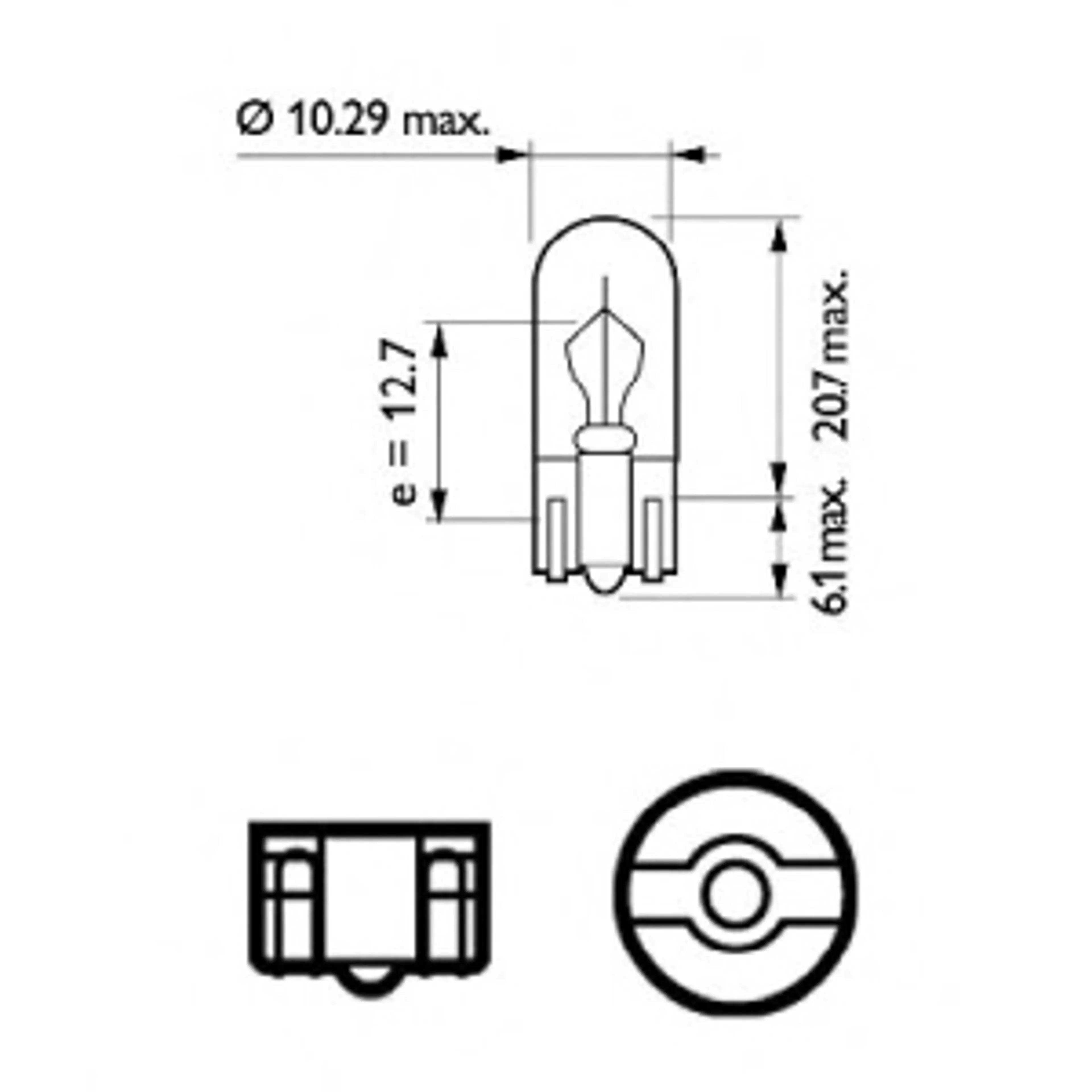 LAMP. W2,2W STAND. 12V2.2W W2,1X9,5