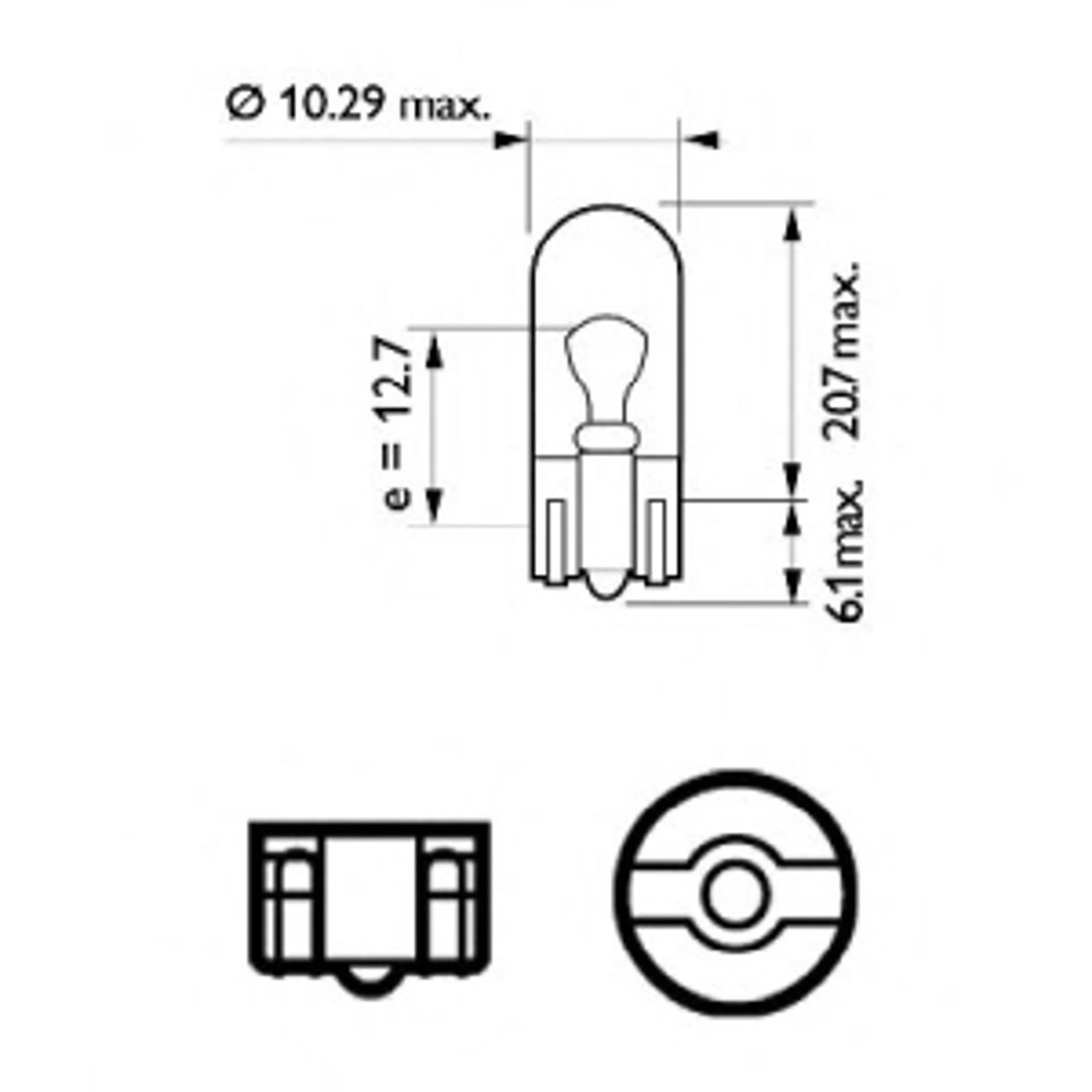 LAMPARA W5W STANDARD 12V5W W2,1X9,5