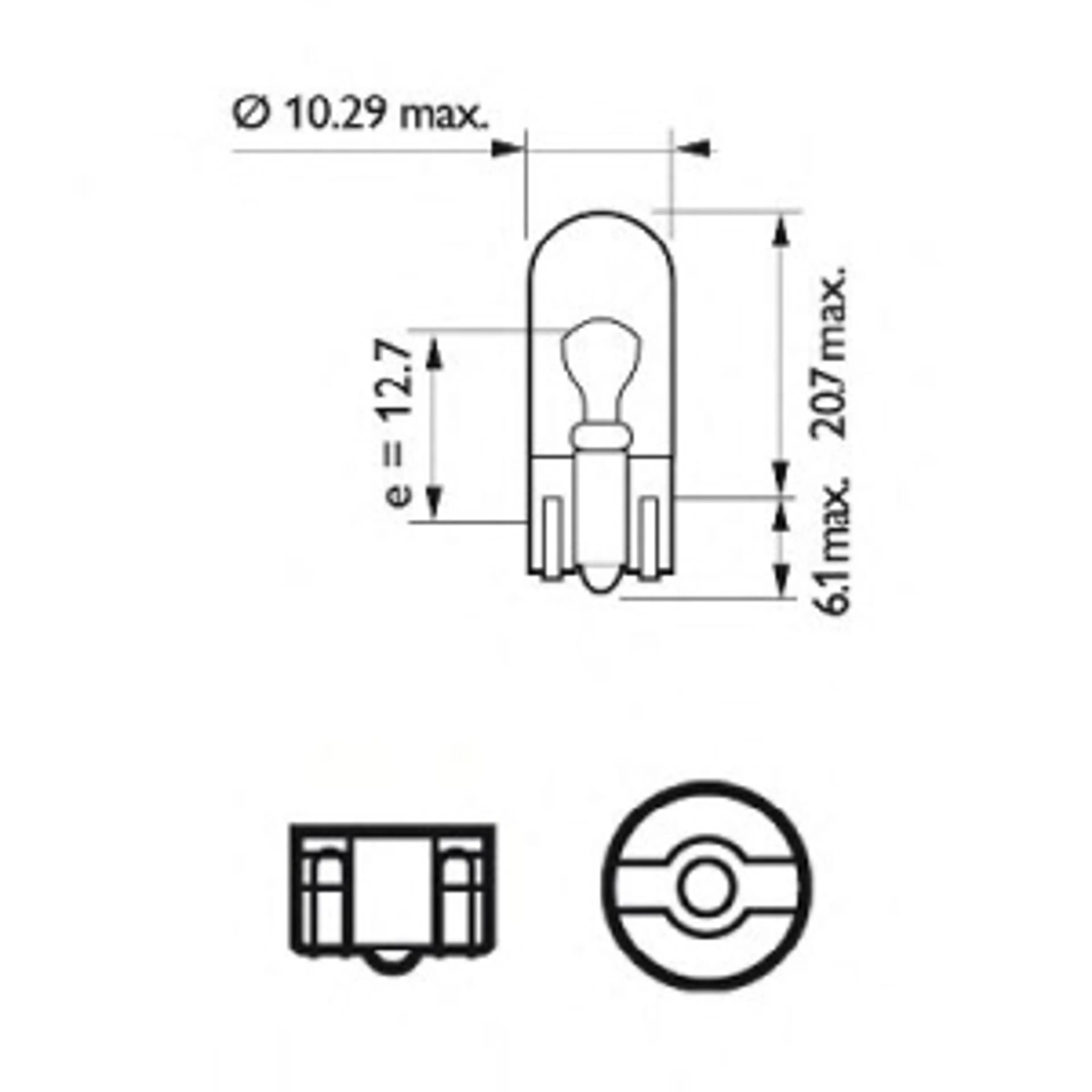 LAMP. W5W  ECOVISION 12V5W W2,1X9,5