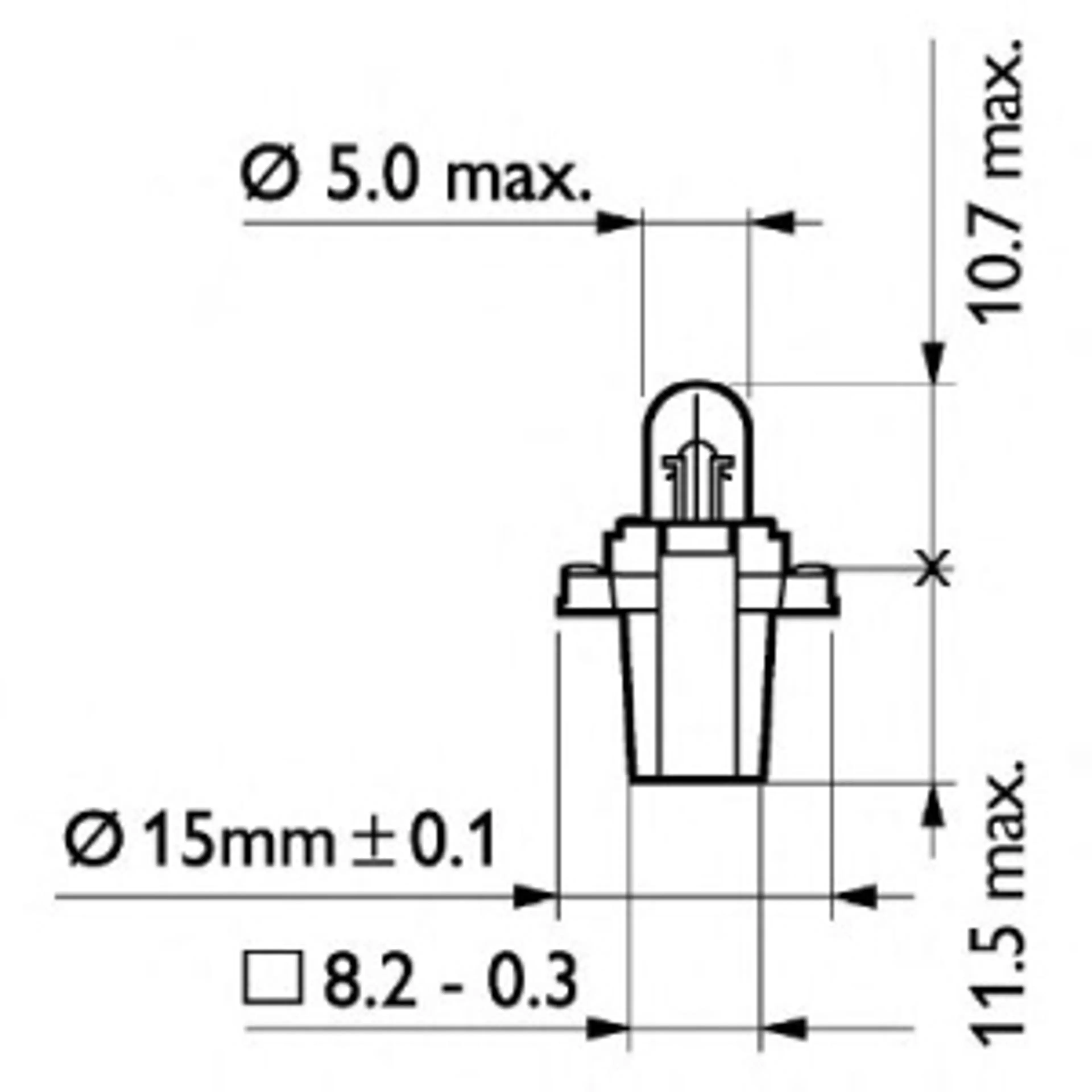 BAX 8,3S/1,35 GREY 24V1.2W