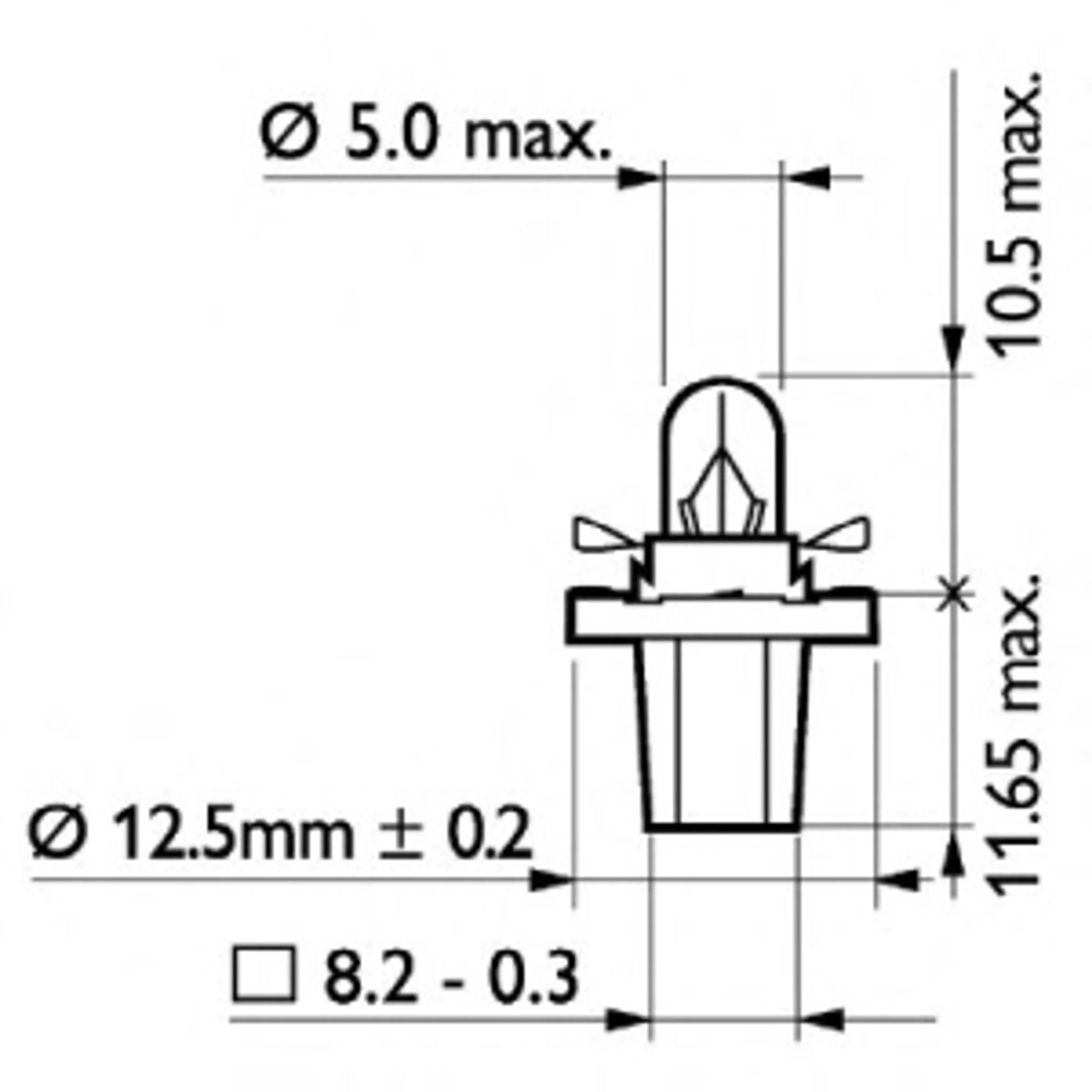 BAX 8,5D/2 GREY 24V1.2W B8,5D/2