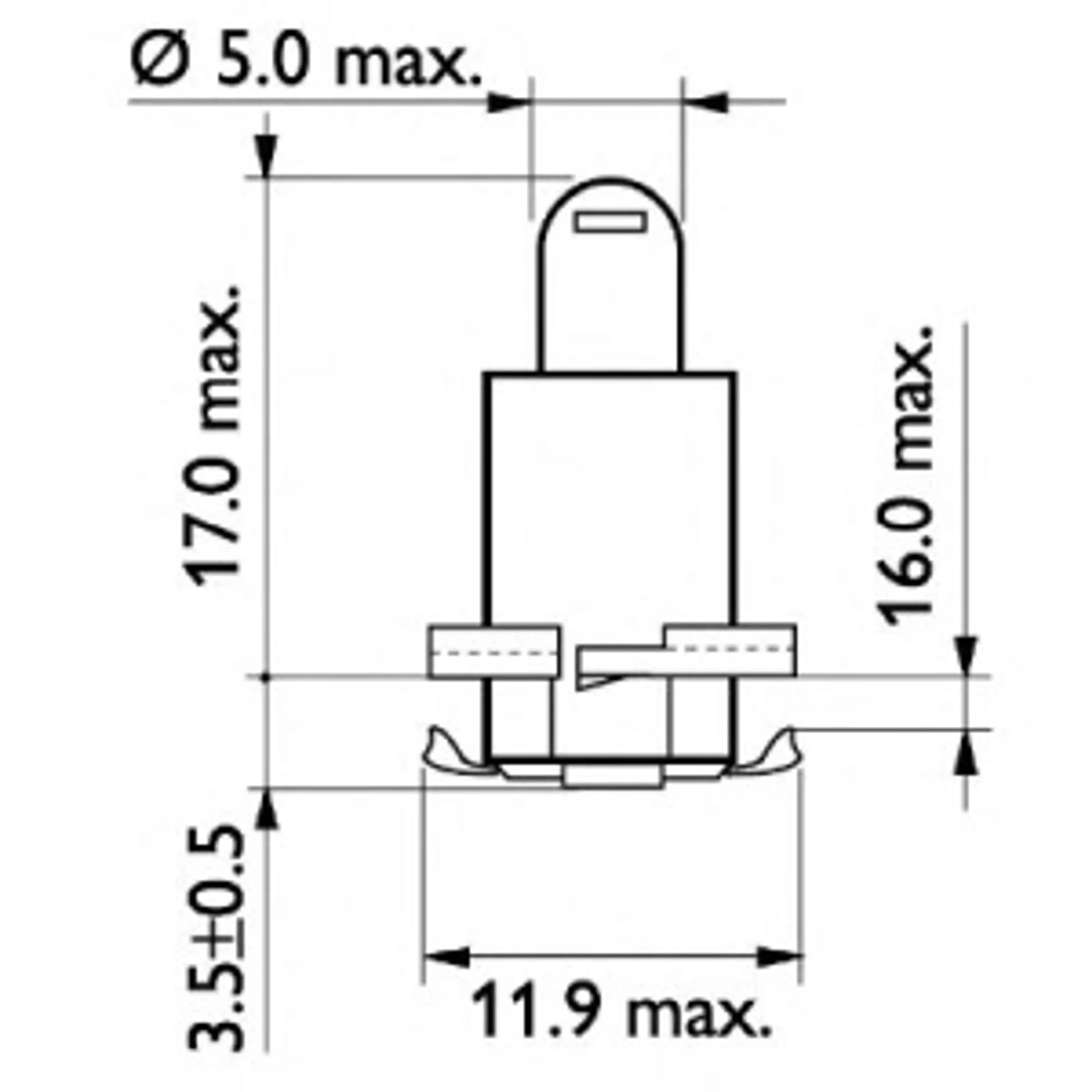 BAX 8,5D/2 YELLOW 24V1.2W B8,5D/2