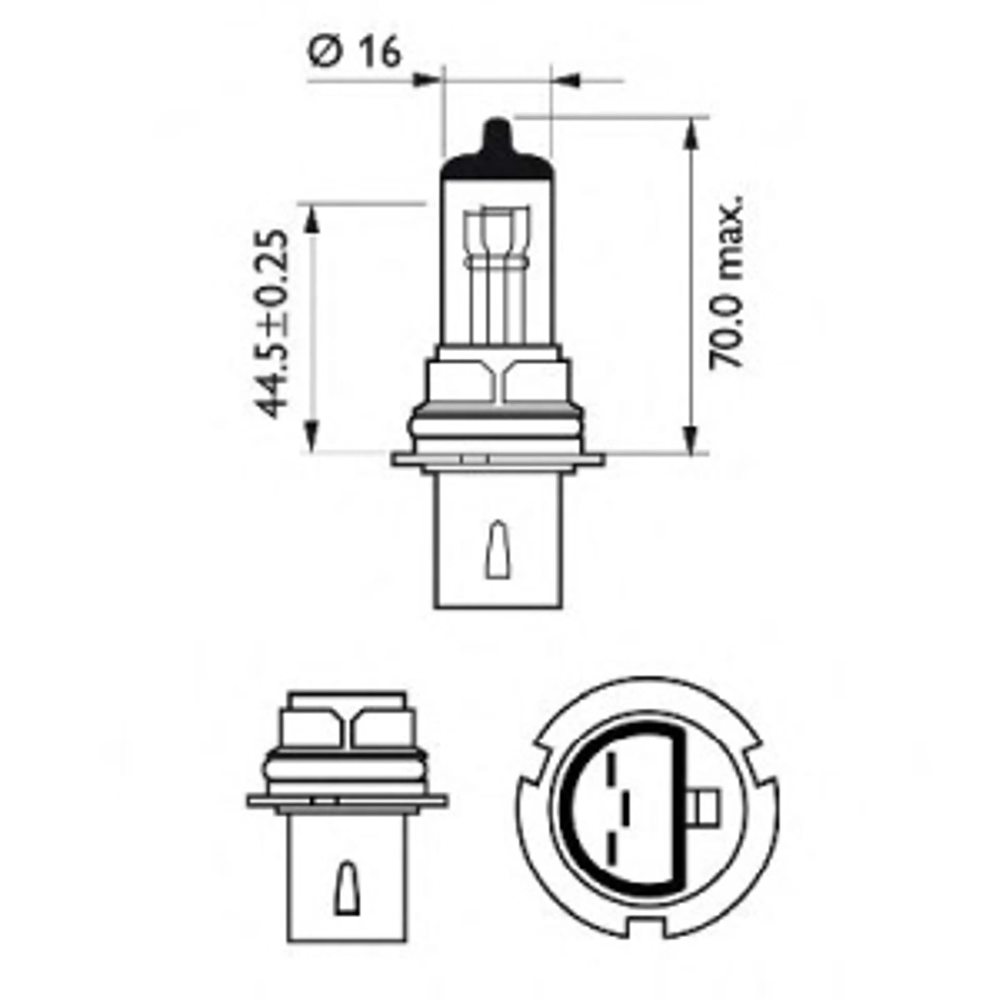 LAMPARA HB1 STANDARD 12V65/45W P29T