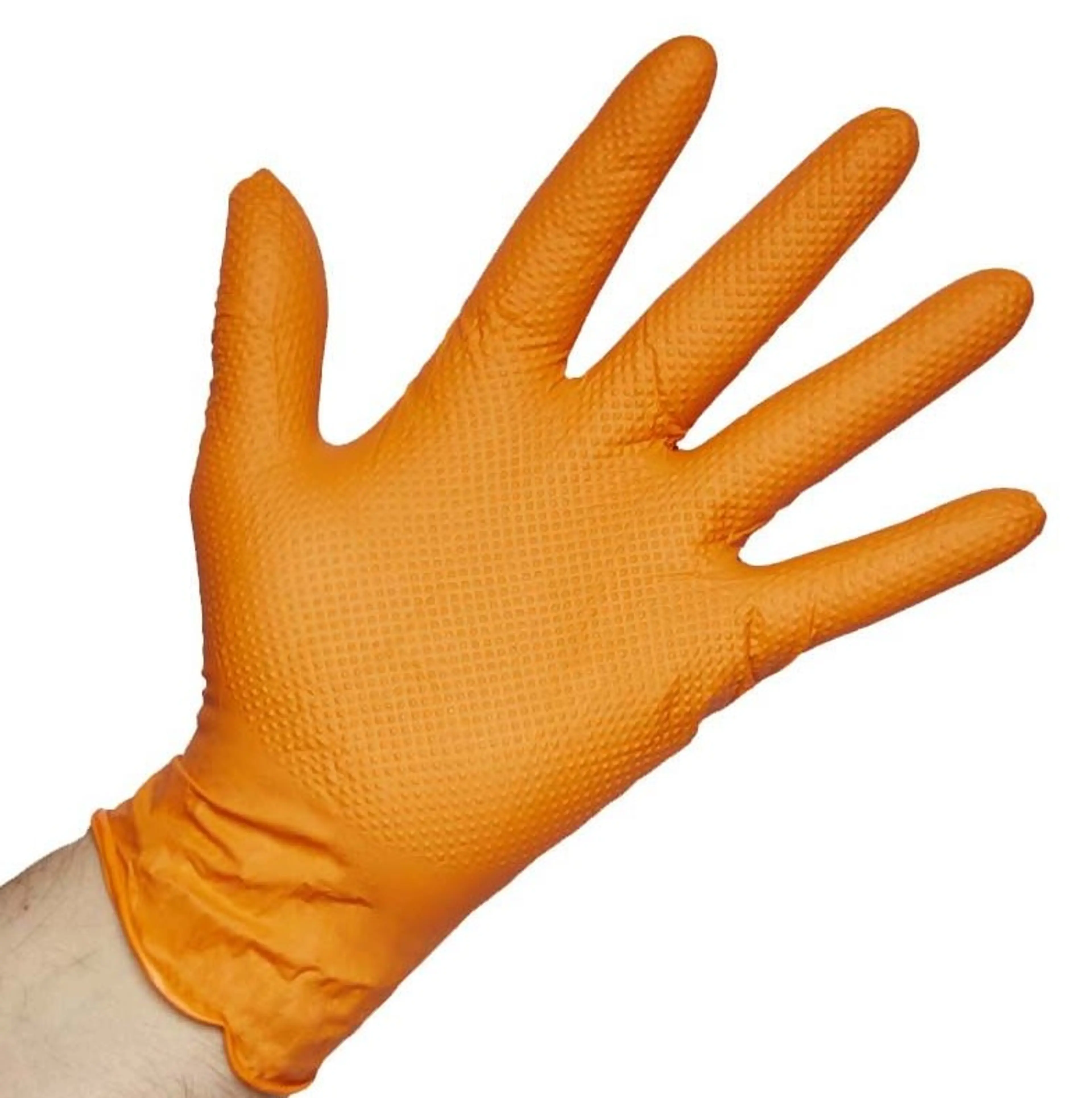 GUANTE NITRIL NARANJA DIAMANTADO XL