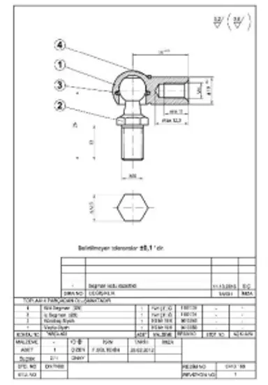 ROTULA METAL.M6 BOLA/ESPIGA M8
