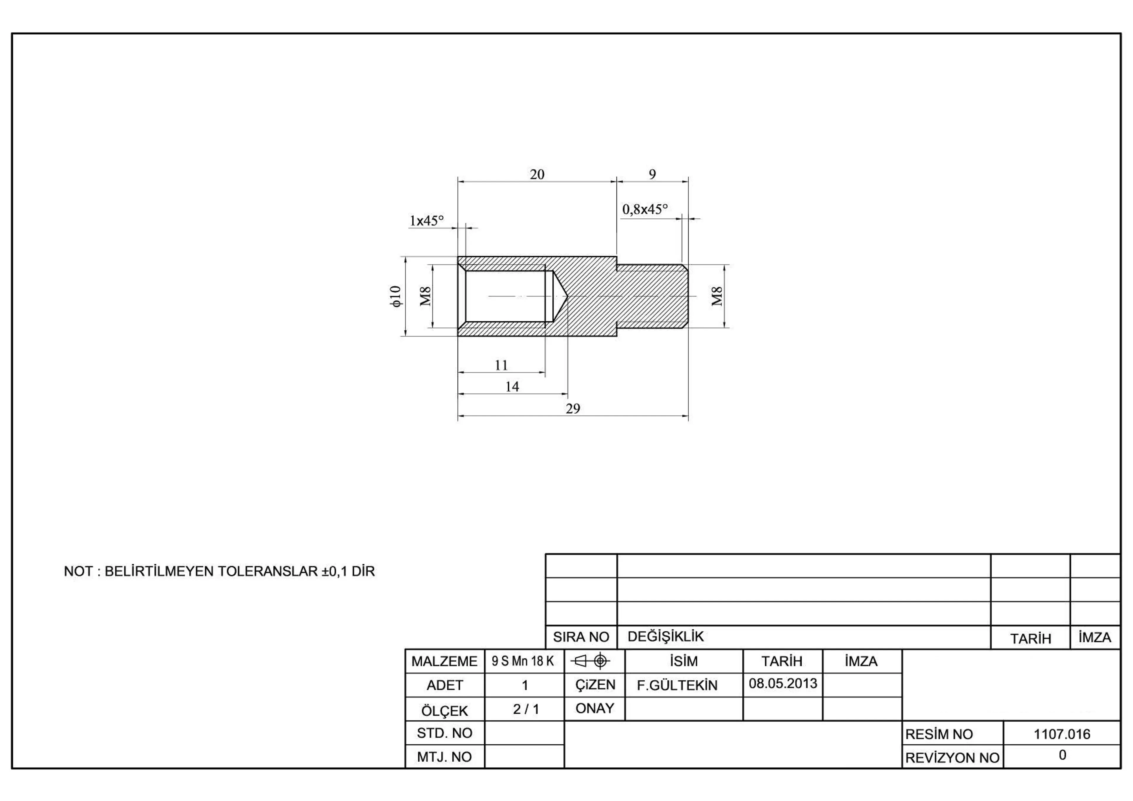 PROLONGADOR L.29 MM M8 DIAMETRO 10