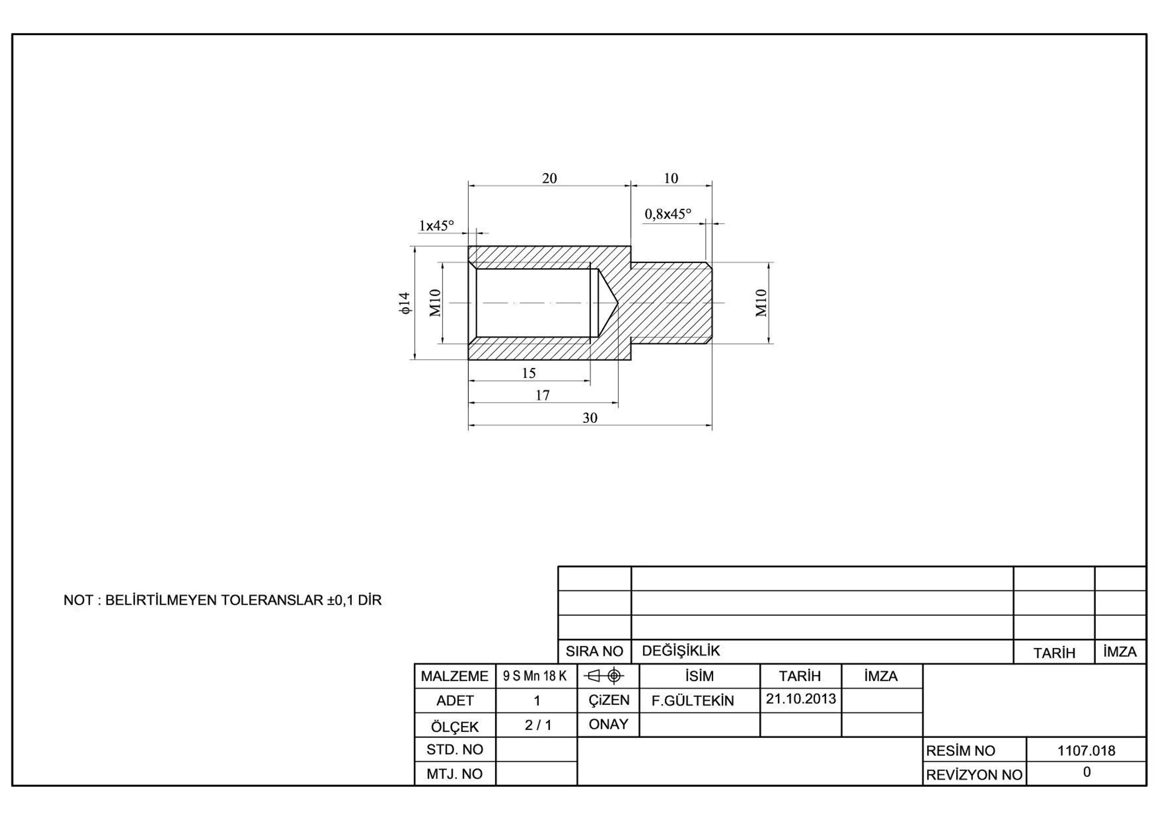 PROLONGADOR L.30 MM M10 DIAMETRO 14